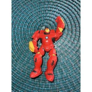 Marvel 6" Rubber Iron Man Figure  Red Arm Raised Up NOT jointed‎